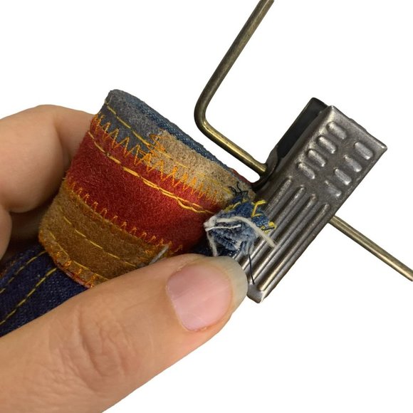 Vintage 70s Fredericks of Hollywood Suede Patchwork Denim Vest Set Medium - Picture 7 of 16